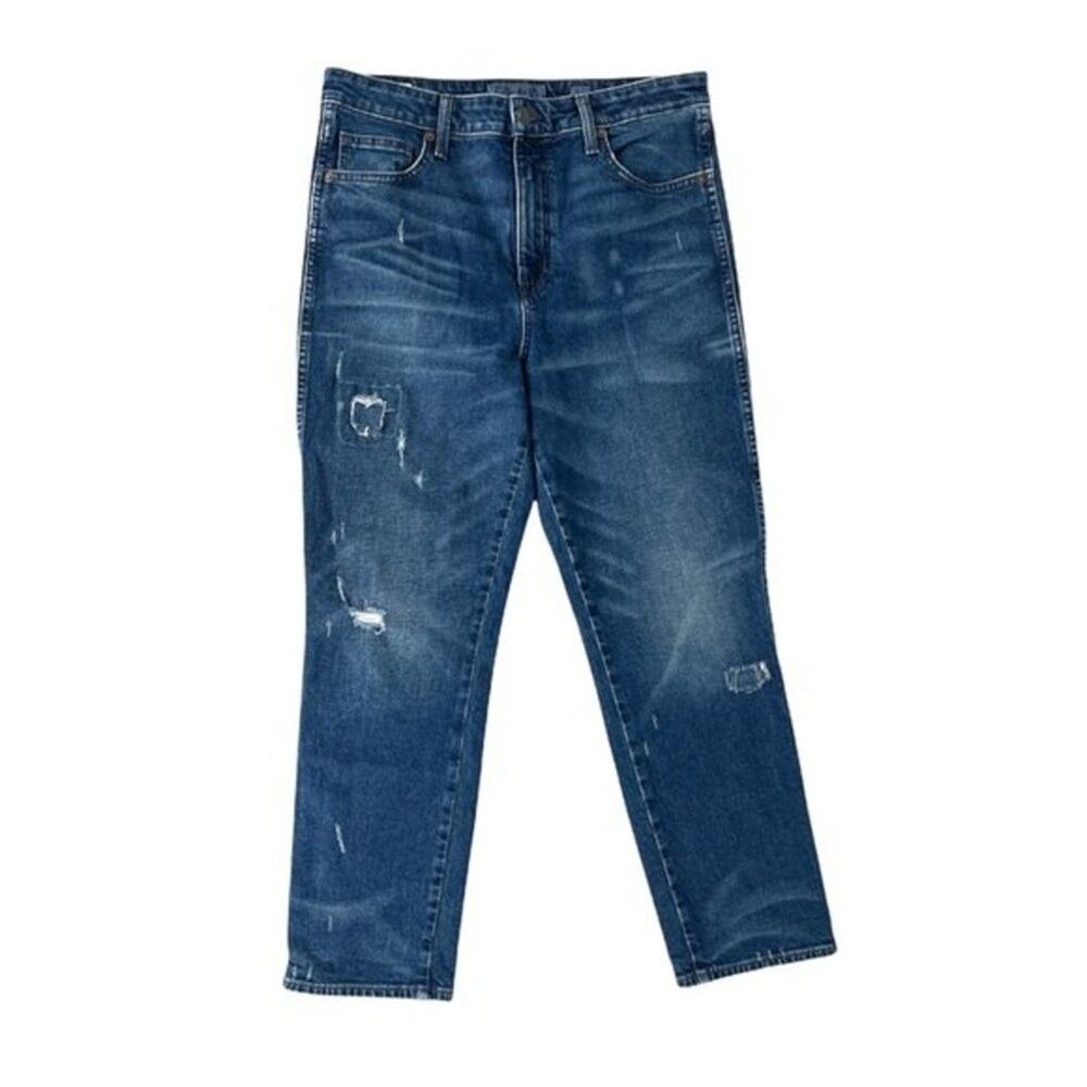 Lucky Brand The High Rise Tomboy Distressed Straight Leg Jeans Blue Size 10/30